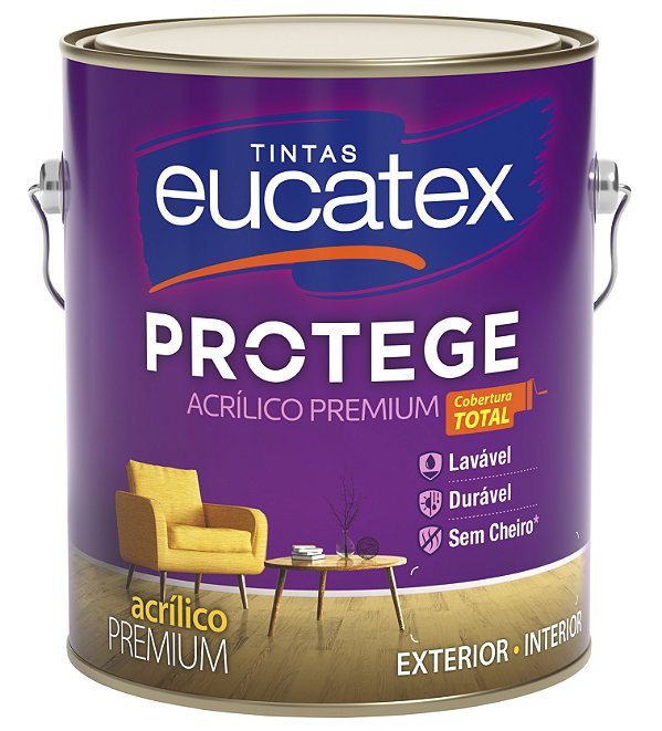 Tinta Acrilica Acetinado 3,6L Branco Protege Premium Eucatex