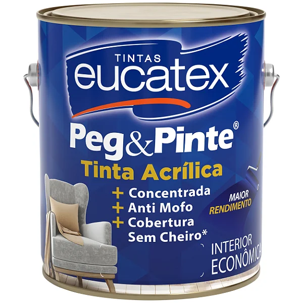 Tinta Acrilica Fosco 3,6L Gelo Peg & Pinte Eucatex