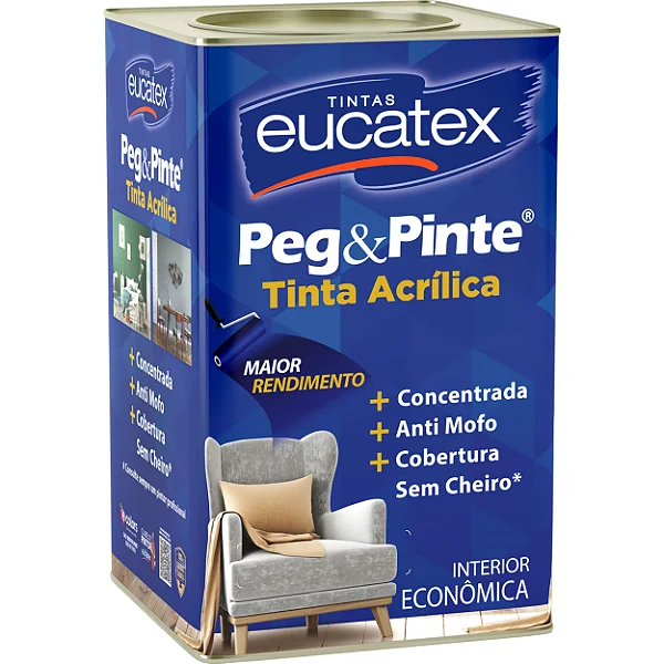 Tinta Acrilica Fosco 18L Palha Peg & Pinte Eucatex
