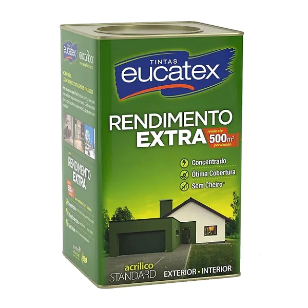 Tinta Acrilica Fosco 18L Branco Rende Extra Eucatex