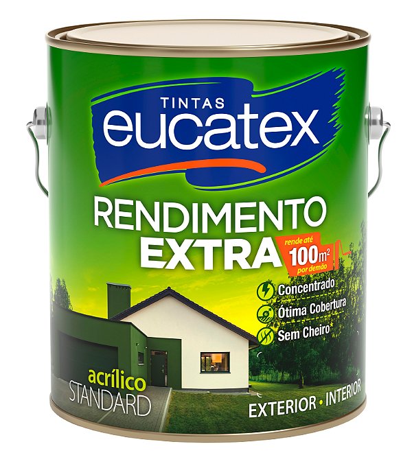 Tinta Acrilica Fosco 3,6L Palha Rende Extra Eucatex