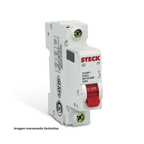 Disjuntor Din Sd61 Unipolar C 50A 3 Kva Steck