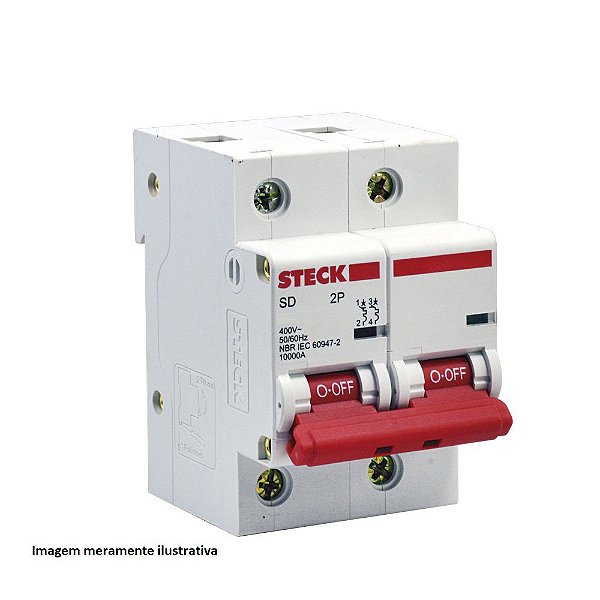 Disjuntor Din Sd62 Bipolar C 80A 10 Kva Steck