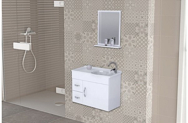 Toucador kit Siena 55 Suspenso Branco Rorato