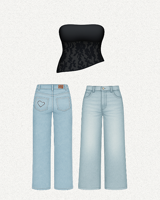 Kit Blusa Hannah + Calça Jeans Alexia