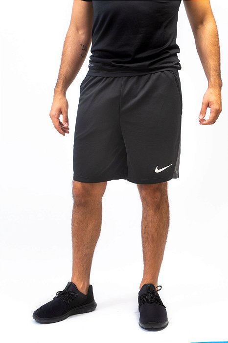 Bermuda Nike Training Preto com Recortes Cinza CJ2007