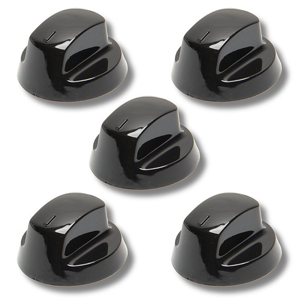 Kit com 5 Botões Preto para Fogão Cooktop Electrolux 52GP 52GS 52LPV 52LSV 76LBU 76LSU 76SBC 76SSC GC70V KE5GP