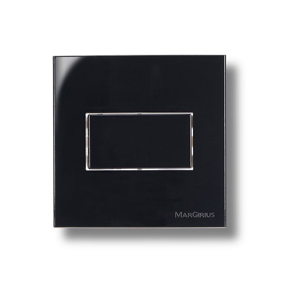 MarGirius Sleek Interruptor Simples 10A 70x70 para Móveis Preto Ebony