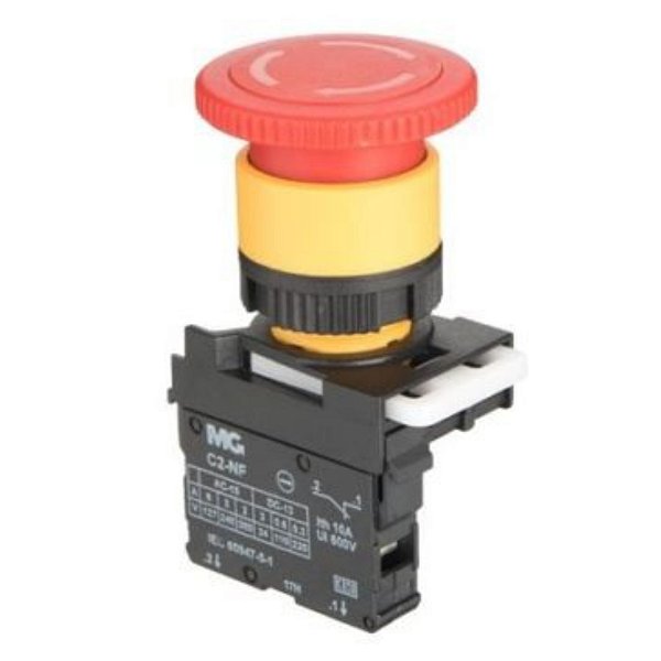 Botão de Emergência Cogumelo 1NF Vermelho – Girar para Soltar – MarGirius 17444