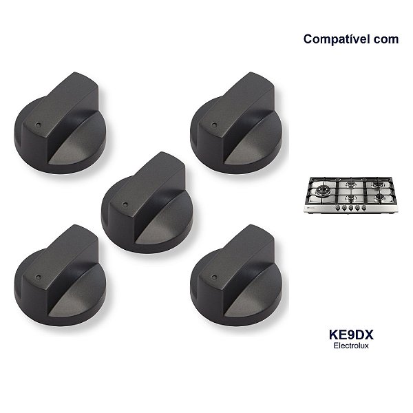Kit com 5 Manipulos para Fogão Cooktop Electrolux KE9DX - A26406901
