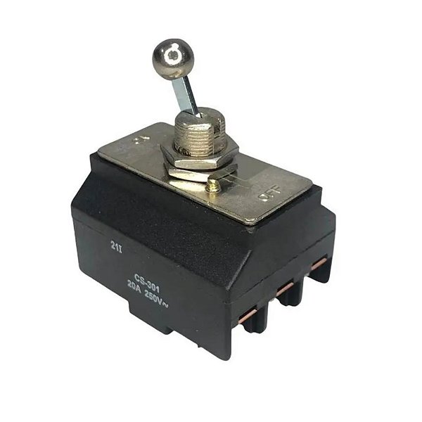 Chave Alavanca Tripolar 20A MarGirius CS-301 TS/SS Original Liga Desliga PA00020