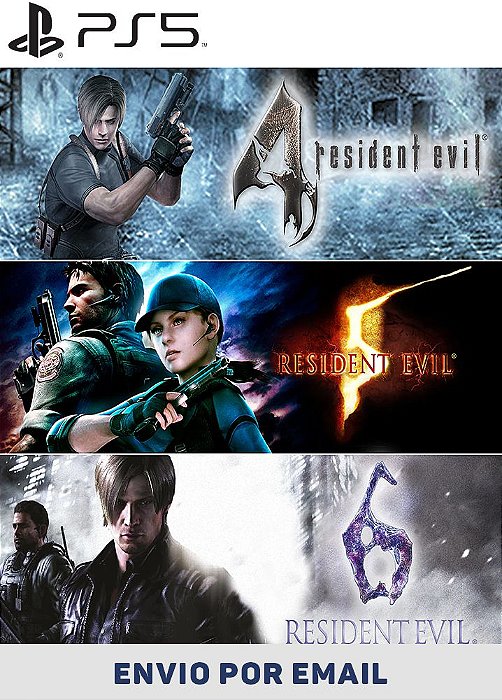 Pacote Triplo Resident Evil PS5 midia digital