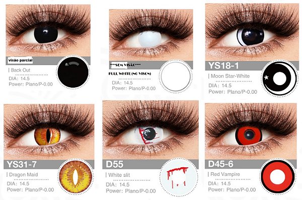 LENTES A FANTASIA, ANIME, COSPLAY  HALLOWEEN VARIADOS MODELOS