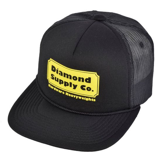 Boné Diamond Aba Reta Hardware Trucker Preto