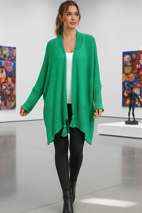 Cardigan Feminino Verde em Tricô