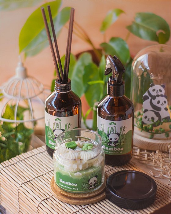 Kit Bamboo - Vela + Home Spray + Difusor