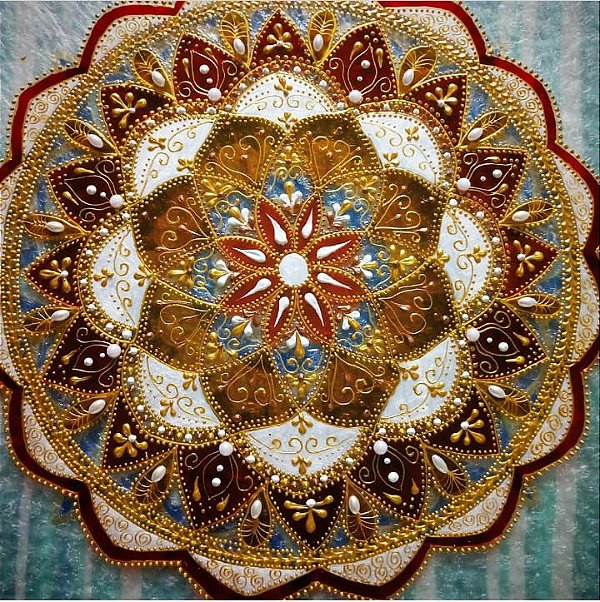 Mandala Integridade - quadro decorativo pintado em vitral