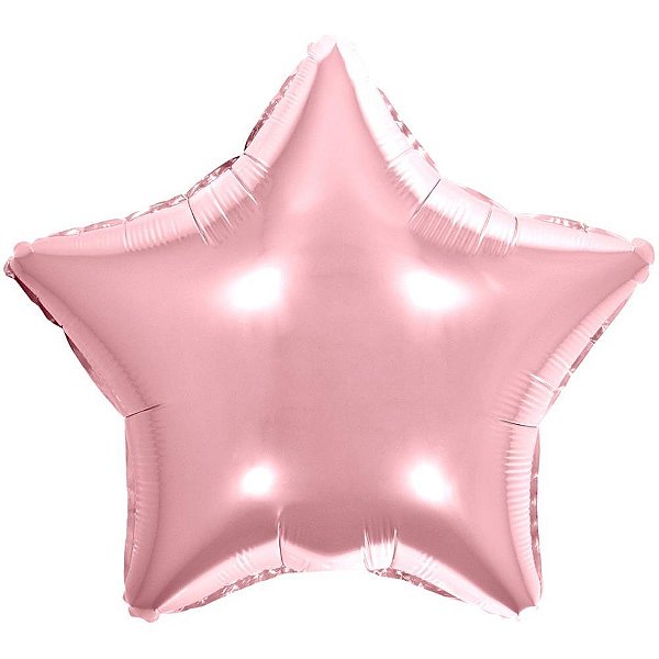 Balão Metalizado Decorado Estrela Rose 45cm. Pct.C/06 8553 Make+