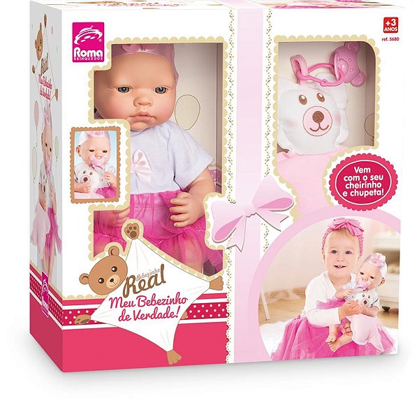 Boneca Bebezinho Real Pink Un 5680 Roma