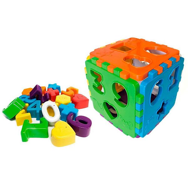 Brinquedo Educativo Cubo Educa Mais C/Blocos Un Bq7010s Kendy Brinquedos