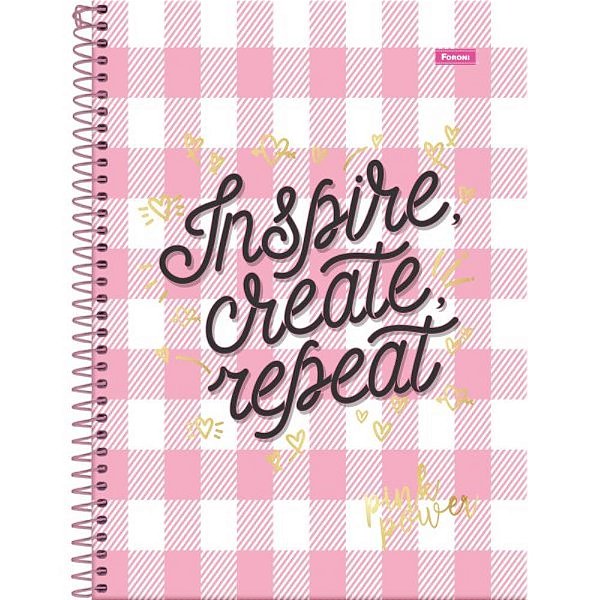 Caderno 01x1 Capa Dura Pink Power 80fls. Pct.C/04 6317 Foroni