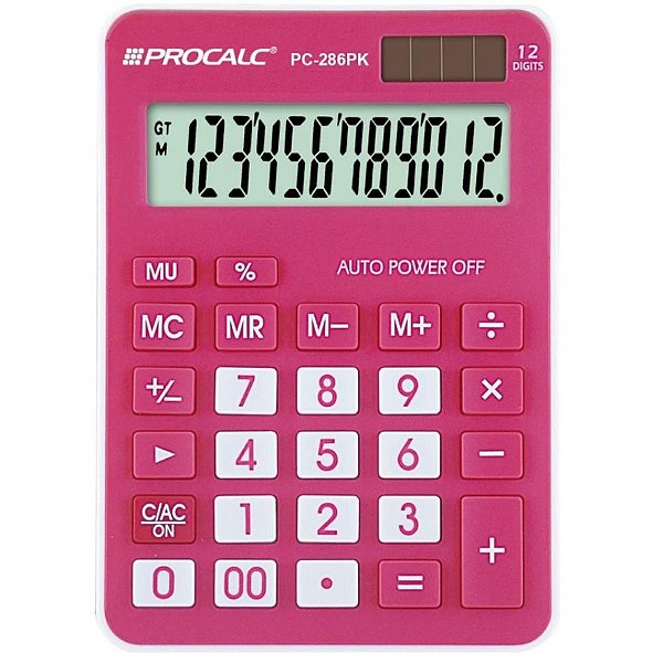 Calculadora De Mesa 12 Dig. Grd Pink Pc286 Pk Un 7469 Procalc