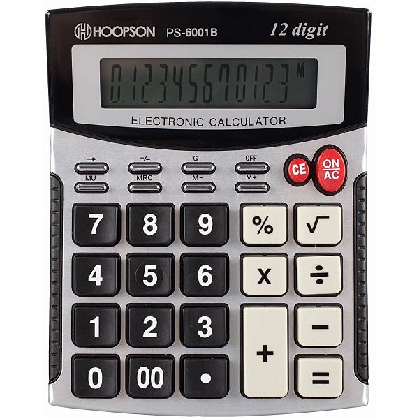 Calculadora De Mesa 12 Dígitos Prata Un Ps-6001b Hoopson