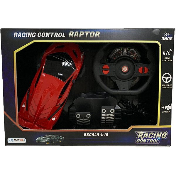 Carrinho Controle Remoto Racing Control Raptor Vermelho Un Br1336 Multikids