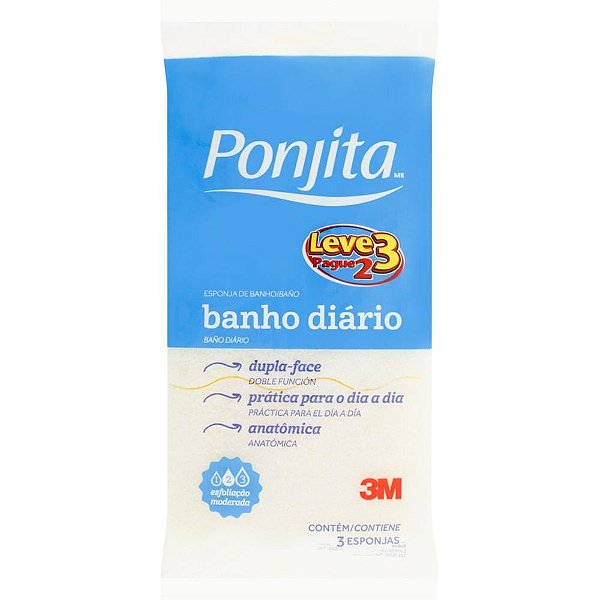 Esponja Para Banho Ponjita Amarela L3p2 Blister H0002271700 3m