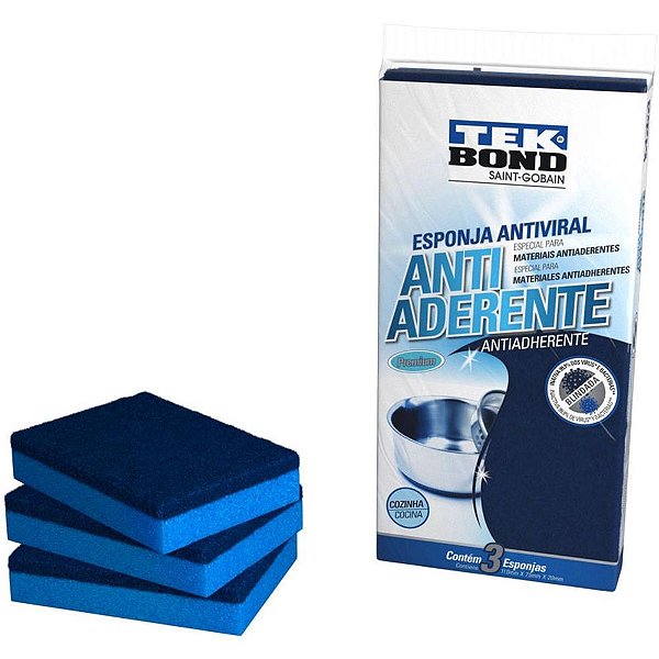 Esponja Para Limpeza Antiaderente Azul Pack C/03 Bl.c/03 143610000334 Tekbond