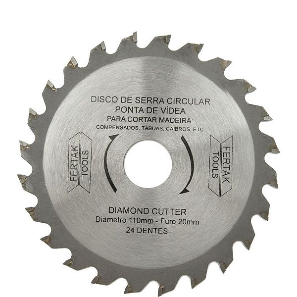 Ferramenta Diversa Disco De Serra Circular 20x110 Un 2804 Fertak