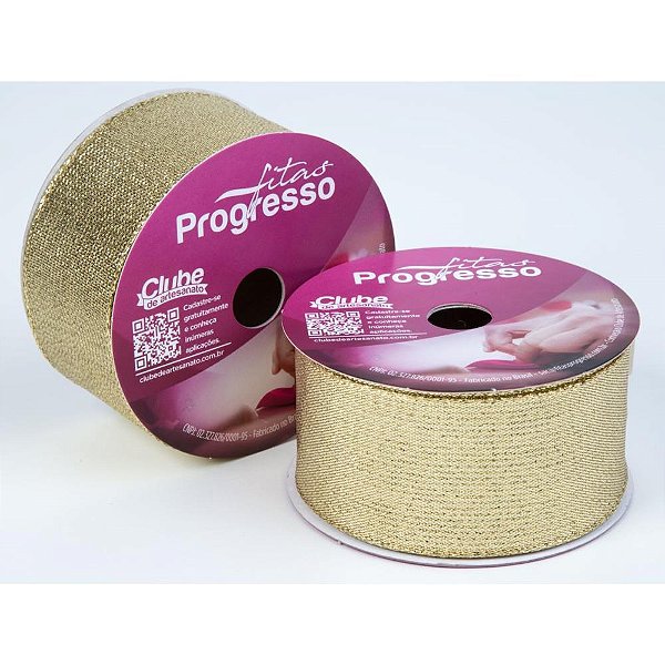 Fita Metalizada 38mm 10m. Ouro Aramada Un M004-038 203 Fitas Progresso