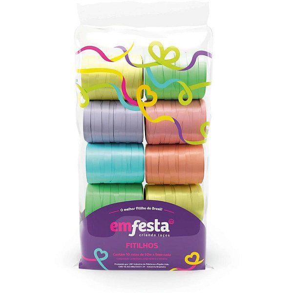 Fitilho 5mmx50m Candy Colors Sortidos Pct.C/10 1010100028 Emfesta