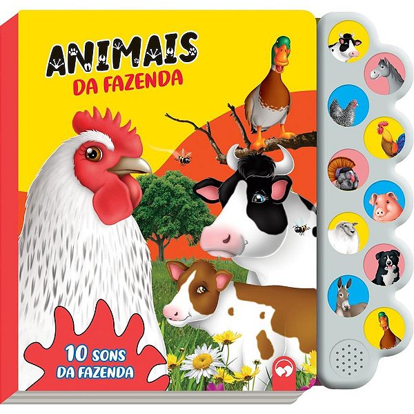 Livro Brinquedo Ilustrado Sonoro Animais Da Fazenda Un 9309 Vale Das Letras