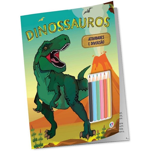 Livro De Atividades Dinossauros C/Lápis Colorir Un 01808 Ciranda
