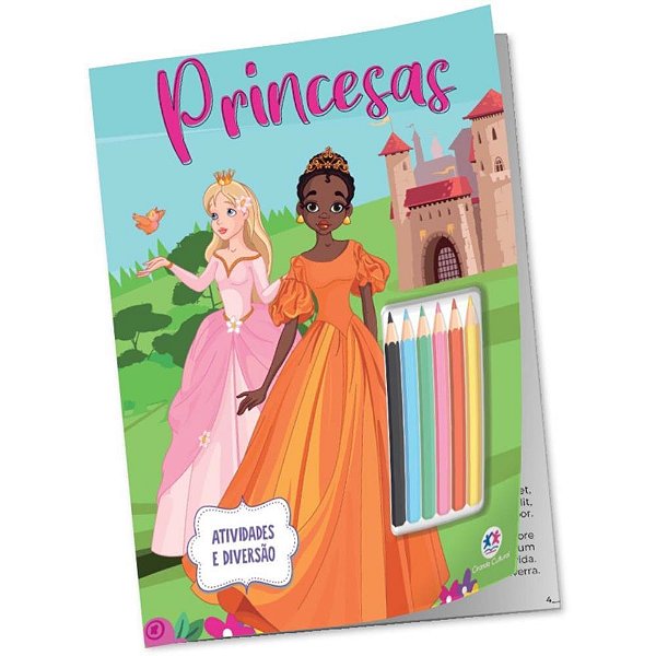 Livro De Atividades Princesas C/Livros/Lápis Color Maleta 02287 Ciranda