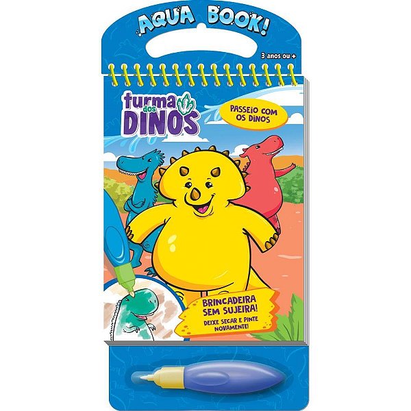 Livro Infantil Colorir Aquabook Vale Dos Dinos Un 9312 Vale Das Letras