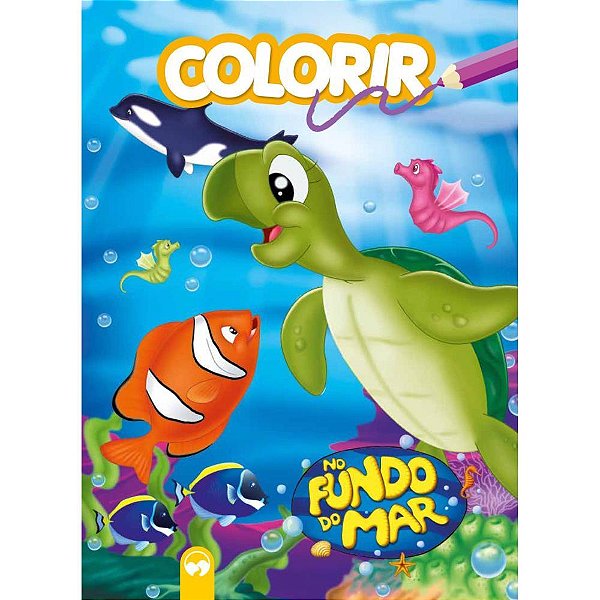 Livro Infantil Colorir No Fundo Do Mar 12pgs Un 9300 Vale Das Letras