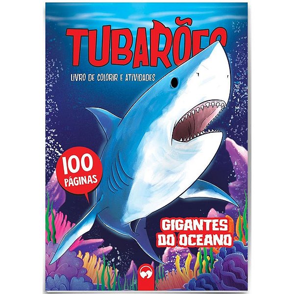 Livro Infantil Colorir Tubarão 100pgs. Un  Vale Das Letras
