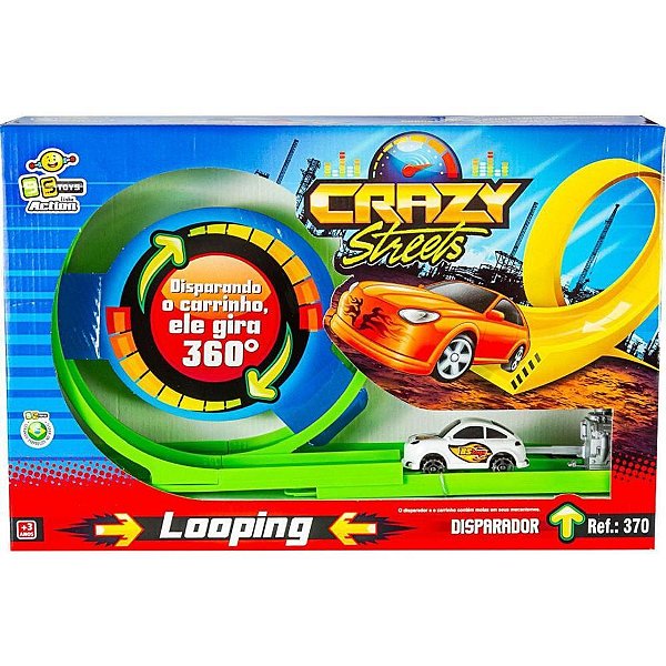 Pista Para Carrinhos Looping Crazy Streets Un 370 Bs Toys