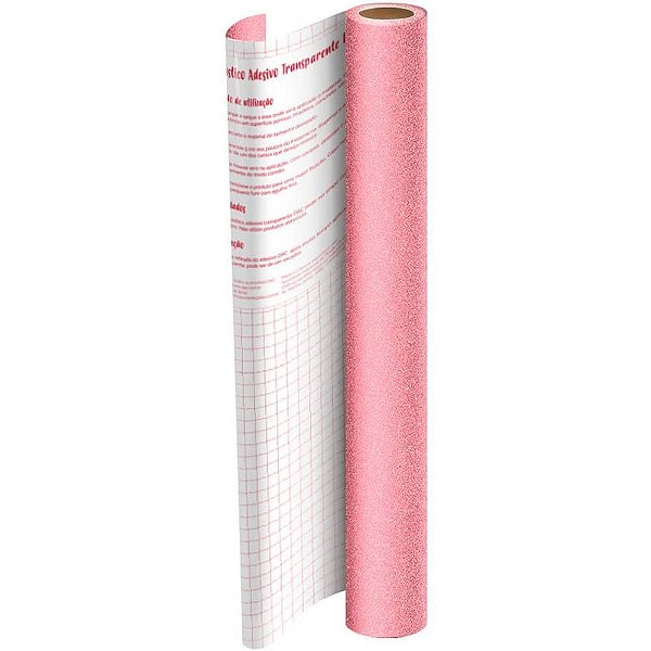 Plástico Adesivo 45cmx10m Glitter Rosa Pp 0,10 Rolo 1703rs Dac