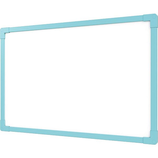 Quadro Branco Moldura Madeira 60x40cm Uv Mdf Soft Azul Pct.C/02 4089 Stalo