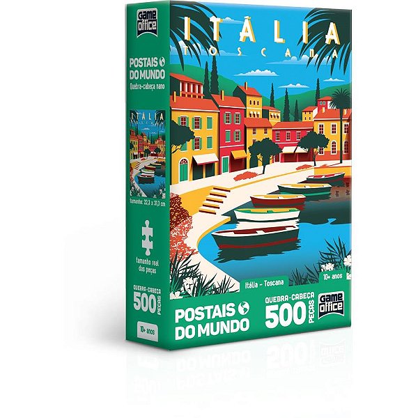 Quebra-cabeça Cartonado Postais Mundo Itália 500p Nano Un 2837 Toyster