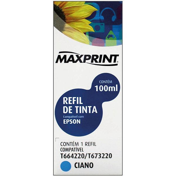 Refil De Tinta Epson Comp. T6642/673220 Ciano Un 6116173 Maxprint