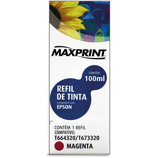 Refil De Tinta Epson Comp. T6643/673320 Magenta Un 6116188 Maxprint