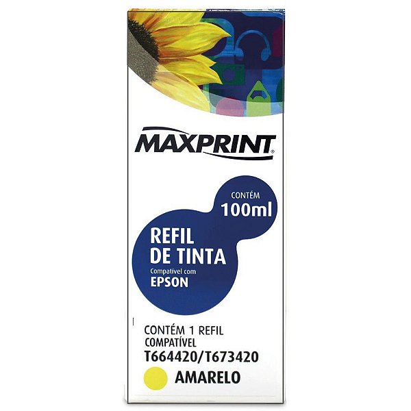 Refil De Tinta Epson Comp. T6644/673420 Amarelo Un 6116192 Maxprint