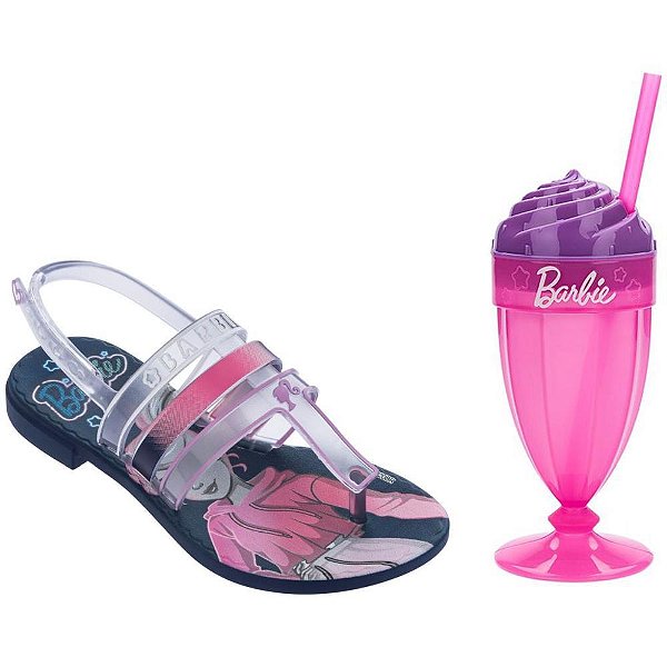 Sandália Infantil Barbie Milkshake N.29 Azul Un 22460-N29 Grendene