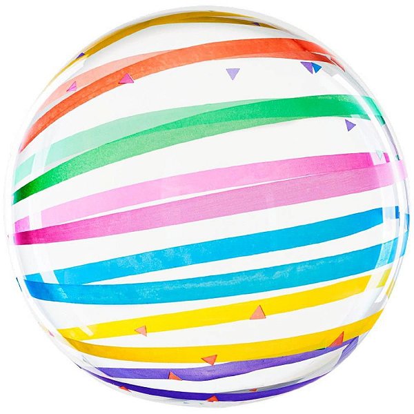 Balão Bubble Listra Colorida 45Cm Mundo Bizarro
