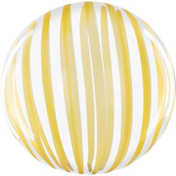 Balão Bubble Listra Dourada 45Cm Mundo Bizarro