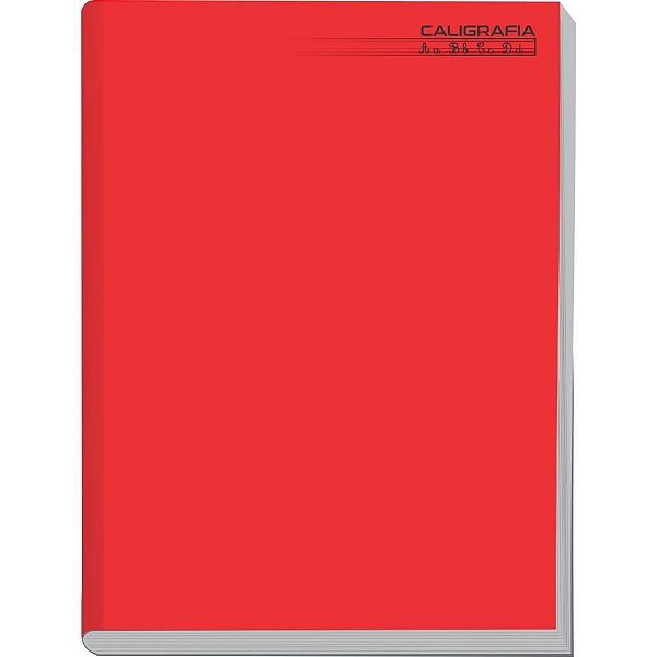 Caderno Caligrafia Capa Dura Liso 96F Brochurao Vermelho Tamoio